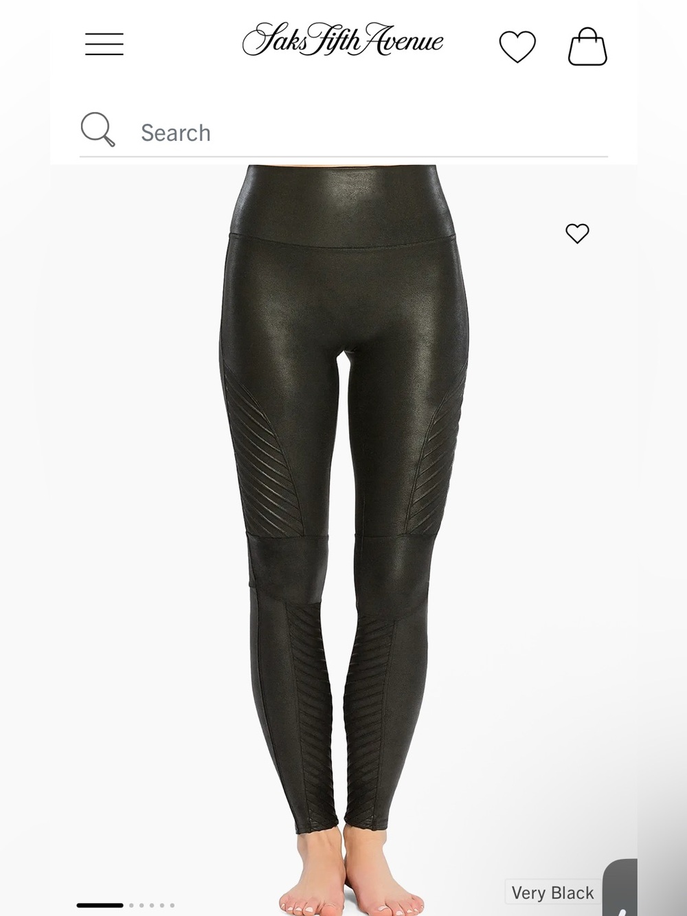 SPANX Moto Black Leggings with Red Logo Tag